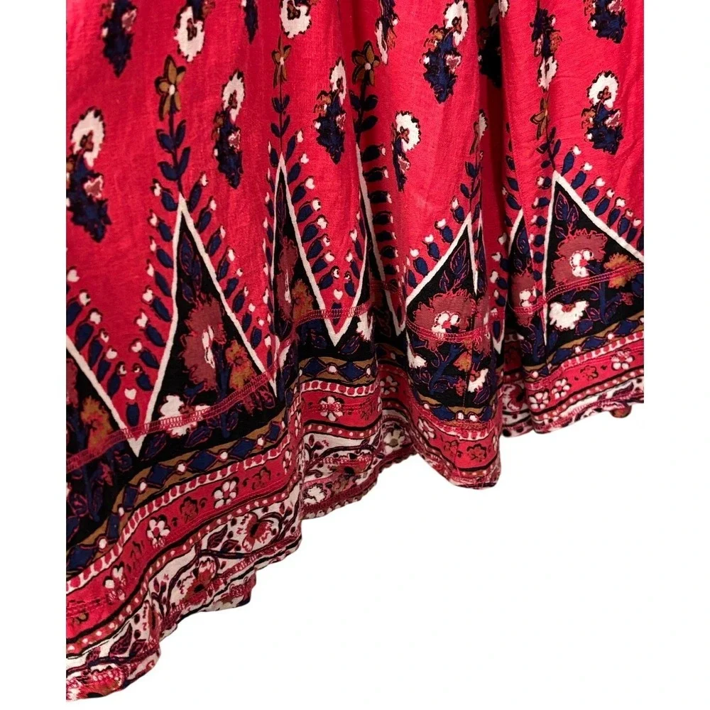 Free People Extreme Wide Leg Pants LInen Blend Large Boho Eclectic Festival